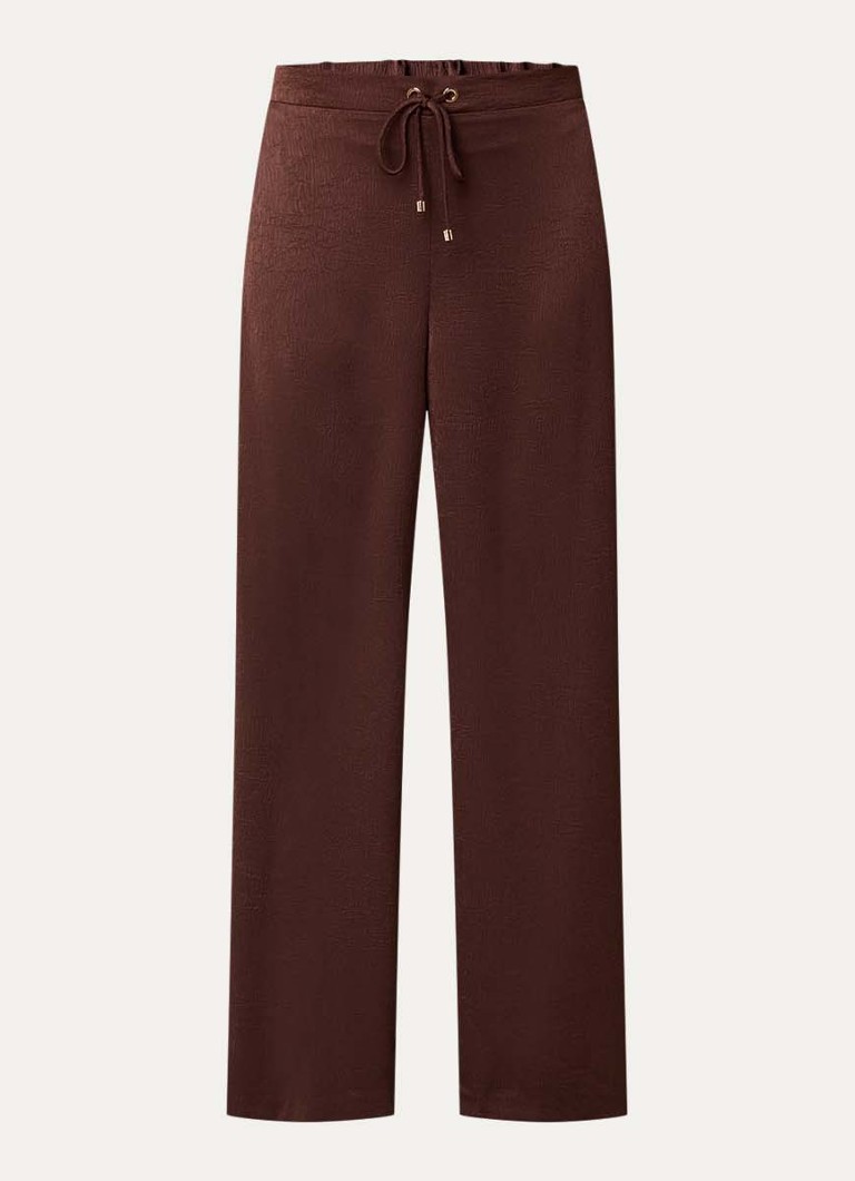 Joseph Ribkoff Dames High waist wide fit pantalon met structuur in de kleur Kastanjebruin