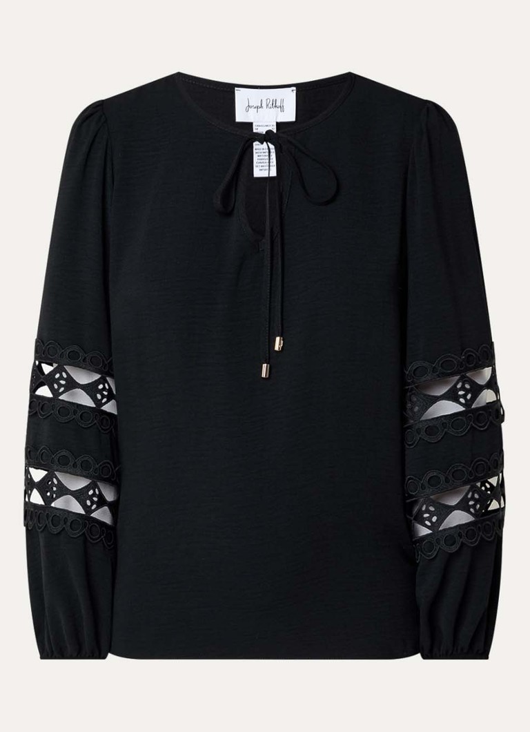 Joseph Ribkoff Dames Tuniek met broderie en opengewerkt detail in de kleur Zwart