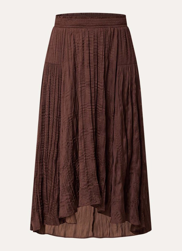Joseph Ribkoff Dames Midi rok met plissé in de kleur Kastanjebruin