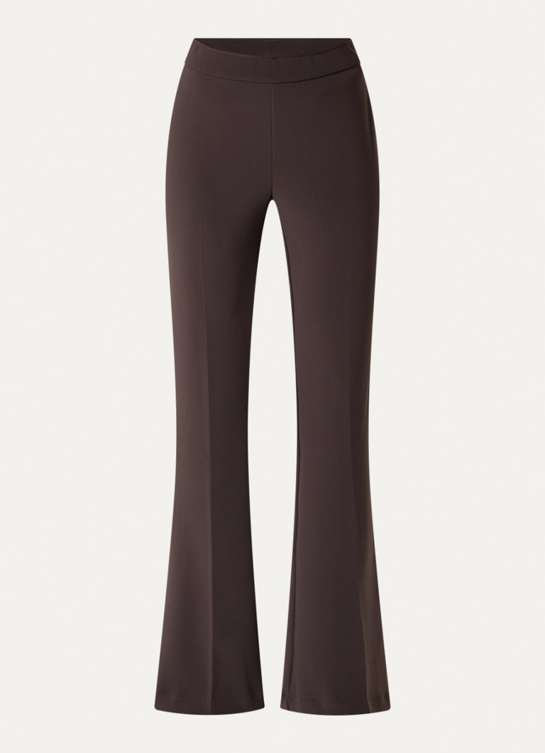 Joseph Ribkoff Dames High waist flared fit pantalon met stretch in de kleur Donkerbruin