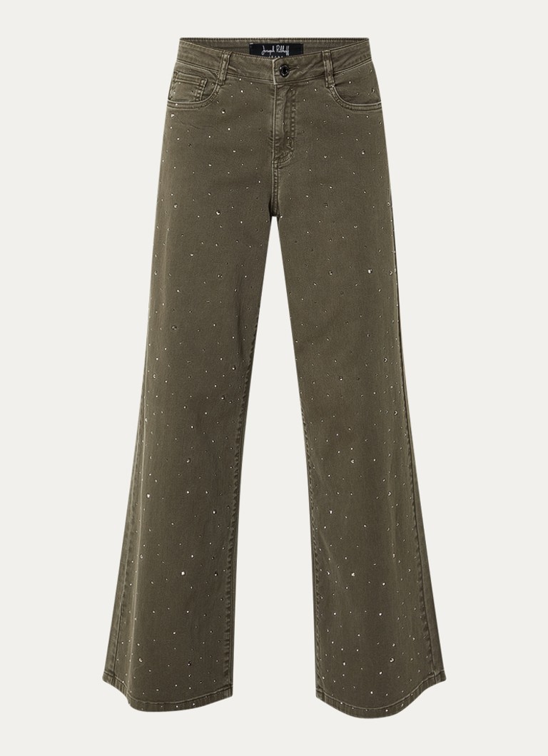Joseph Ribkoff Dames Low waist straight fit jeans met gekleurde wassing in de kleur Olijfgroen