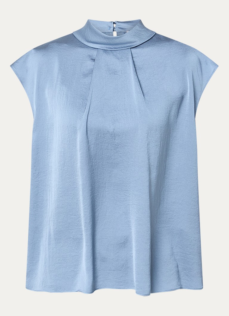Joseph Ribkoff Dames Top met opstaande kraag en glanzende finish in de kleur Donkerblauw