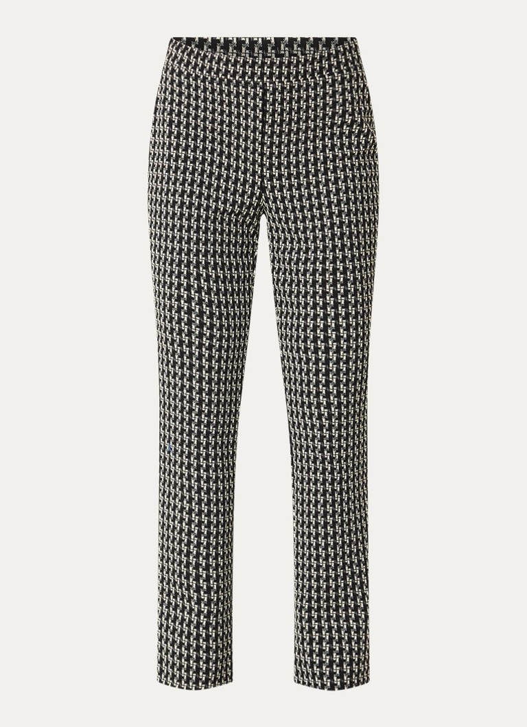 Joseph Ribkoff Dames Low waist tapered fit broek met print in de kleur Zwart