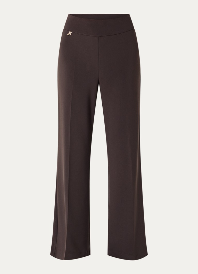 Joseph Ribkoff Dames Mid waist flared fit broek met stretch in de kleur Donkerbruin
