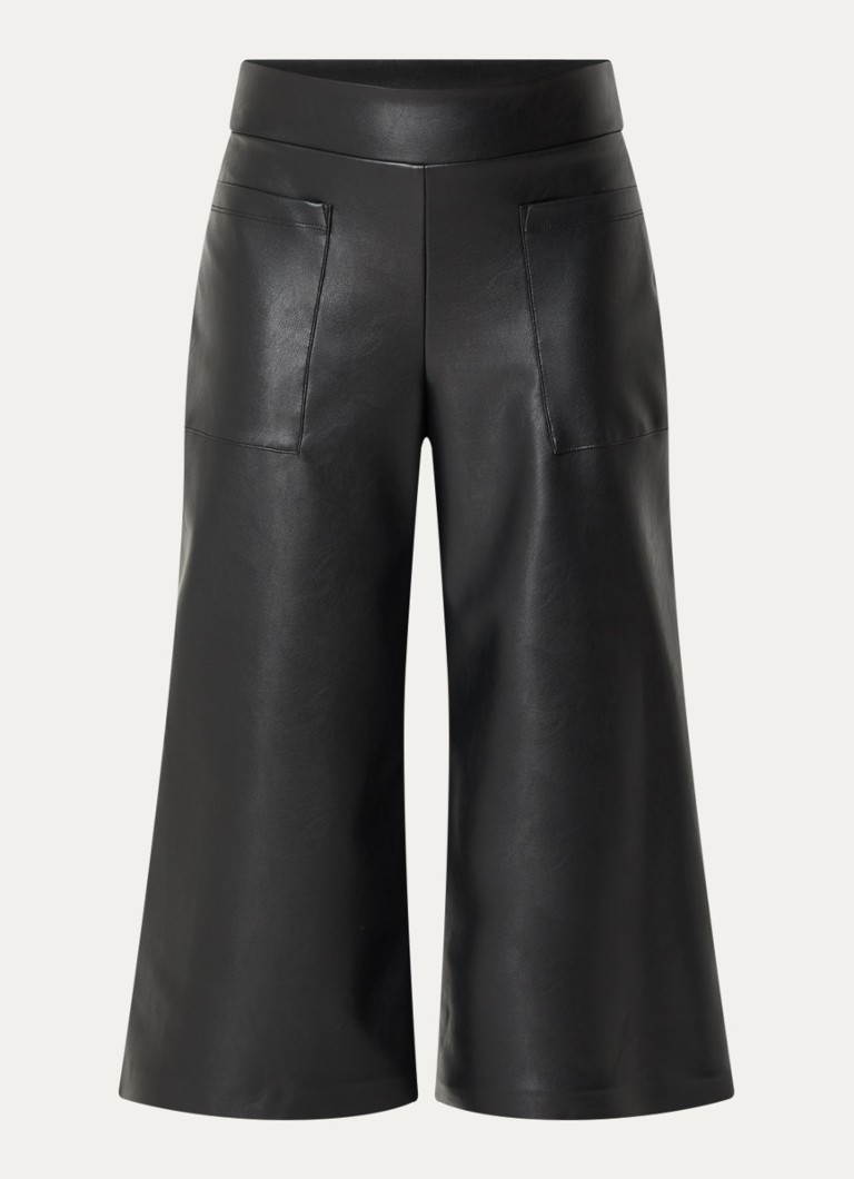 Joseph Ribkoff Dames High waist wide fit palazzo broek van imitatieleer in de kleur Zwart