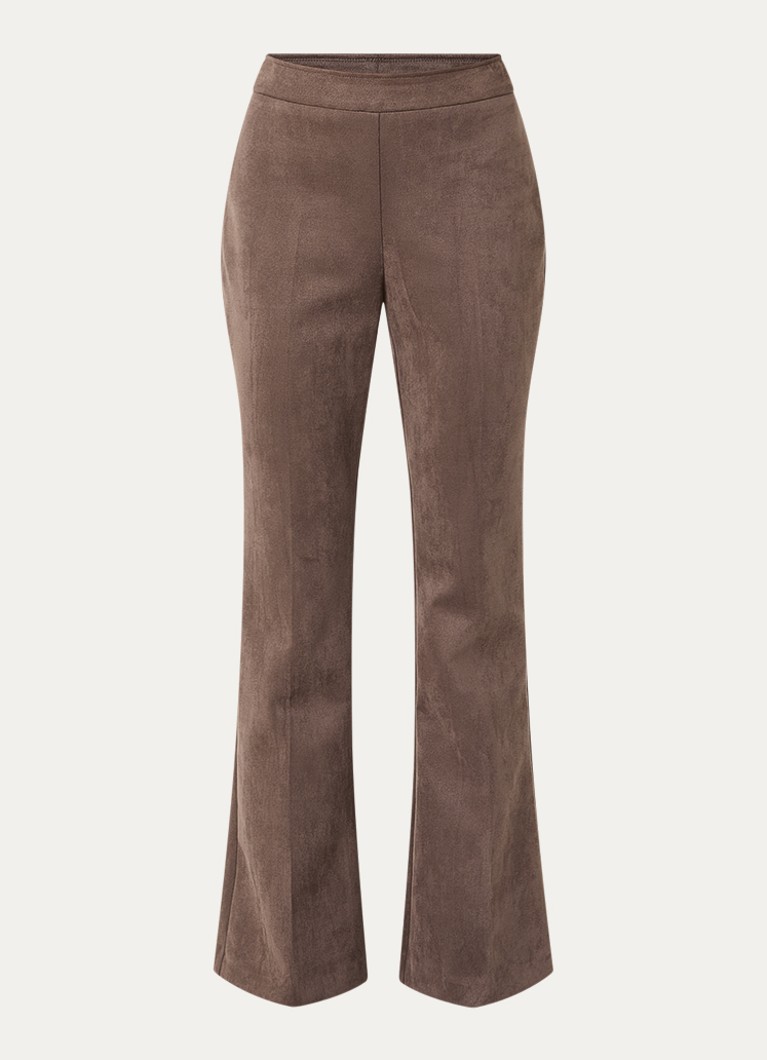 Joseph Ribkoff Dames Mid waist flared fit broek van fluweel in de kleur Bruin