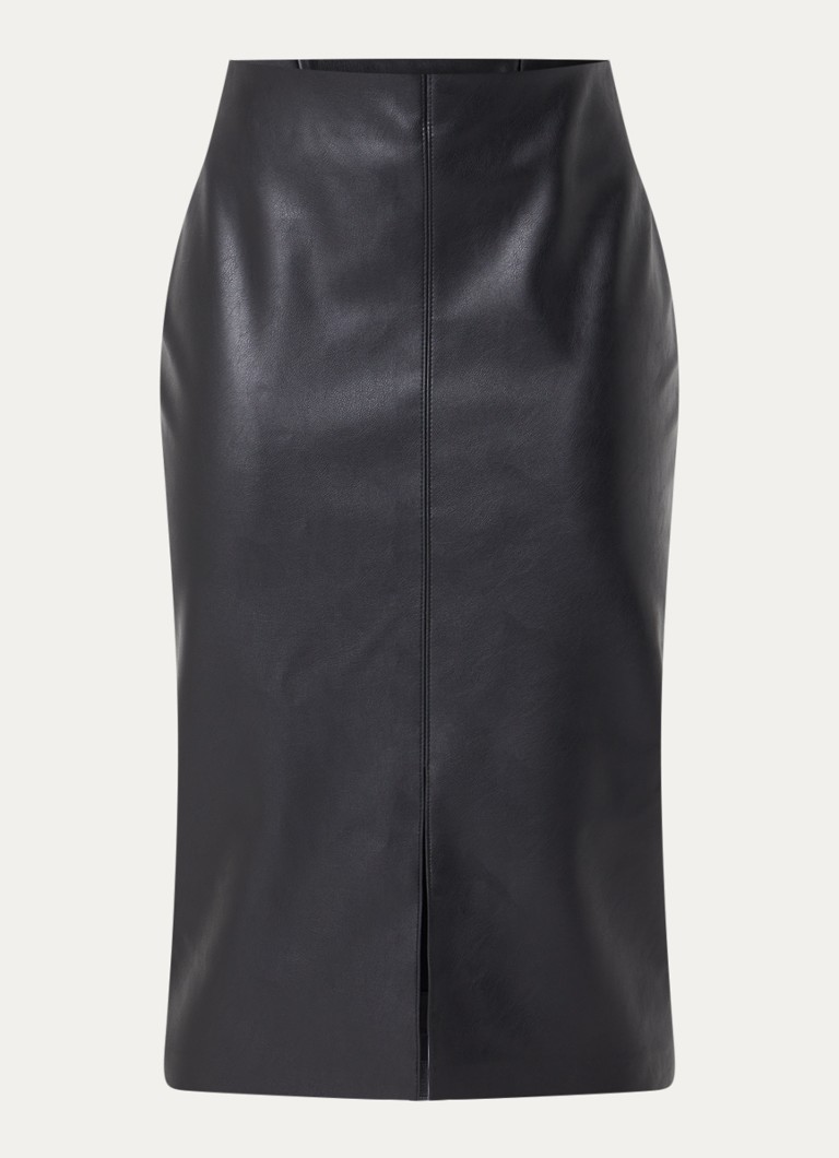 Joseph Ribkoff Dames Midi rok van imitatieleer en split in de kleur Zwart