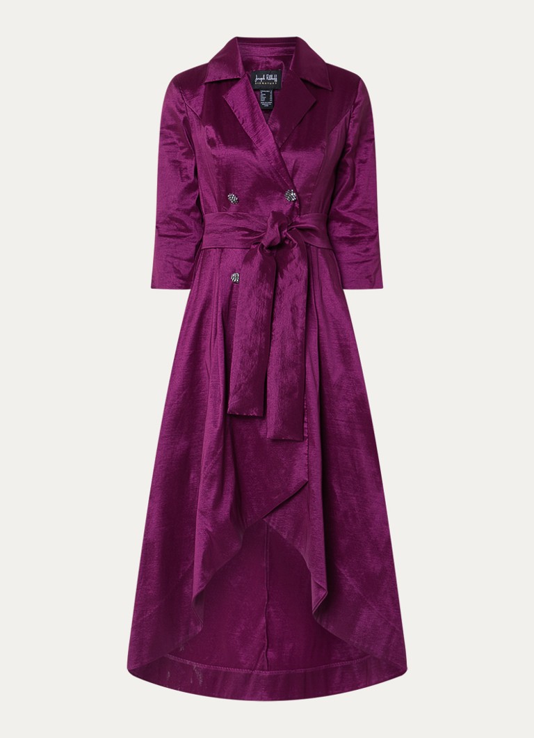 Joseph Ribkoff Dames Midi blazerjurk met steekzakken en glanzende finish in de kleur Aubergine