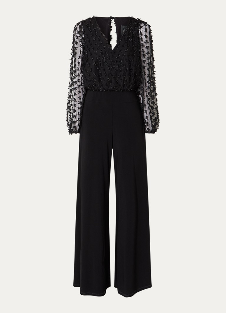Joseph Ribkoff Dames Wide fit jumpsuit met V-hals in de kleur Zwart