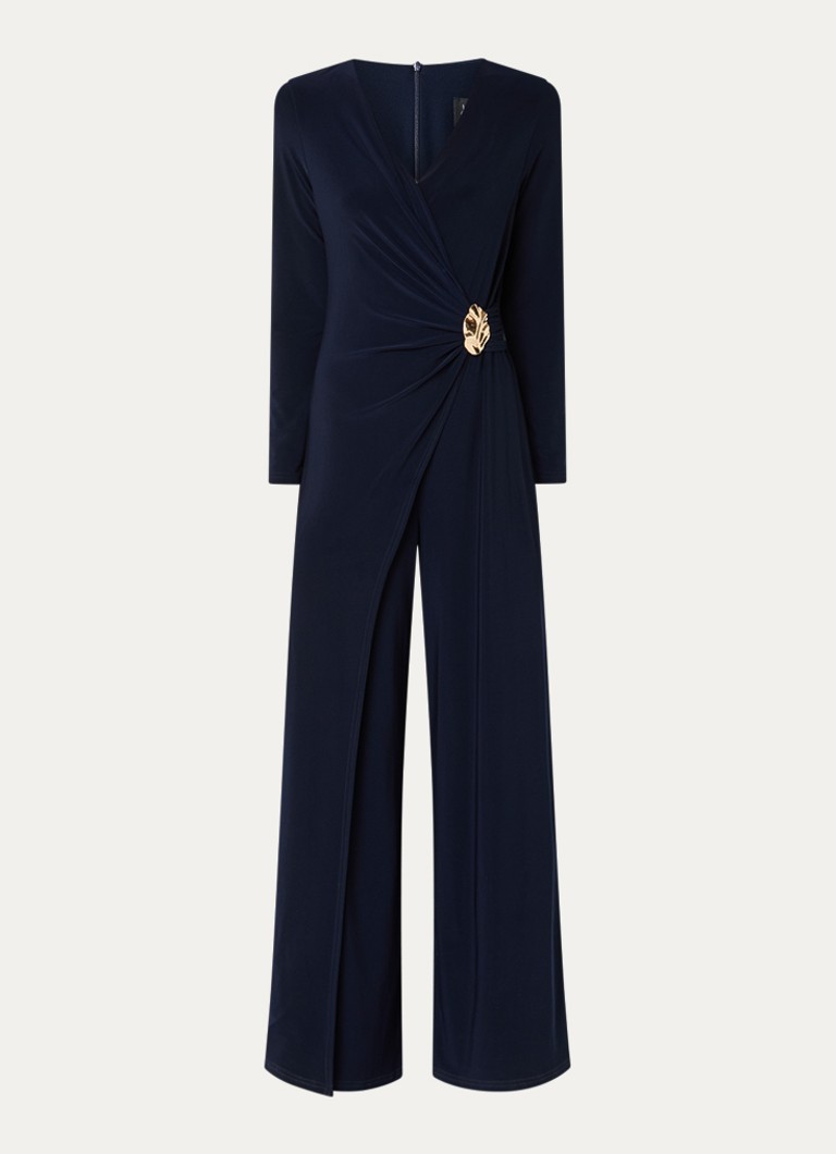Joseph Ribkoff Dames Wide fit jumpsuit met knoopdetail in de kleur Donkerblauw