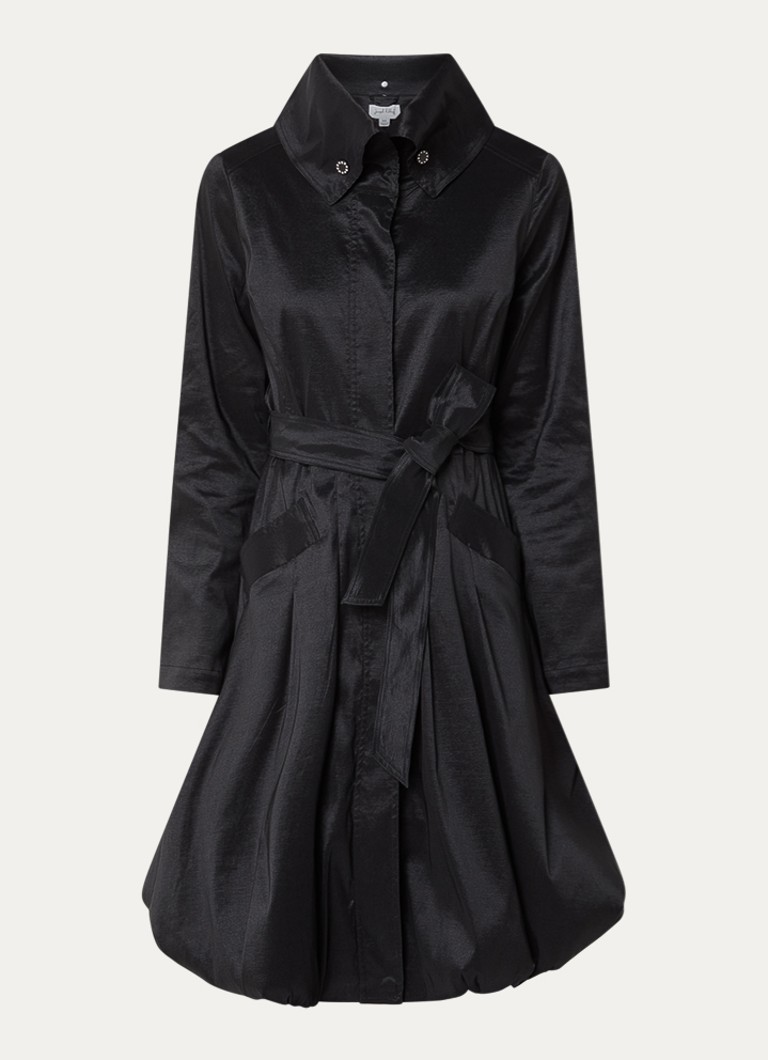 Joseph Ribkoff Dames Trenchcoat met strikceintuur en steekzakken in de kleur Zwart