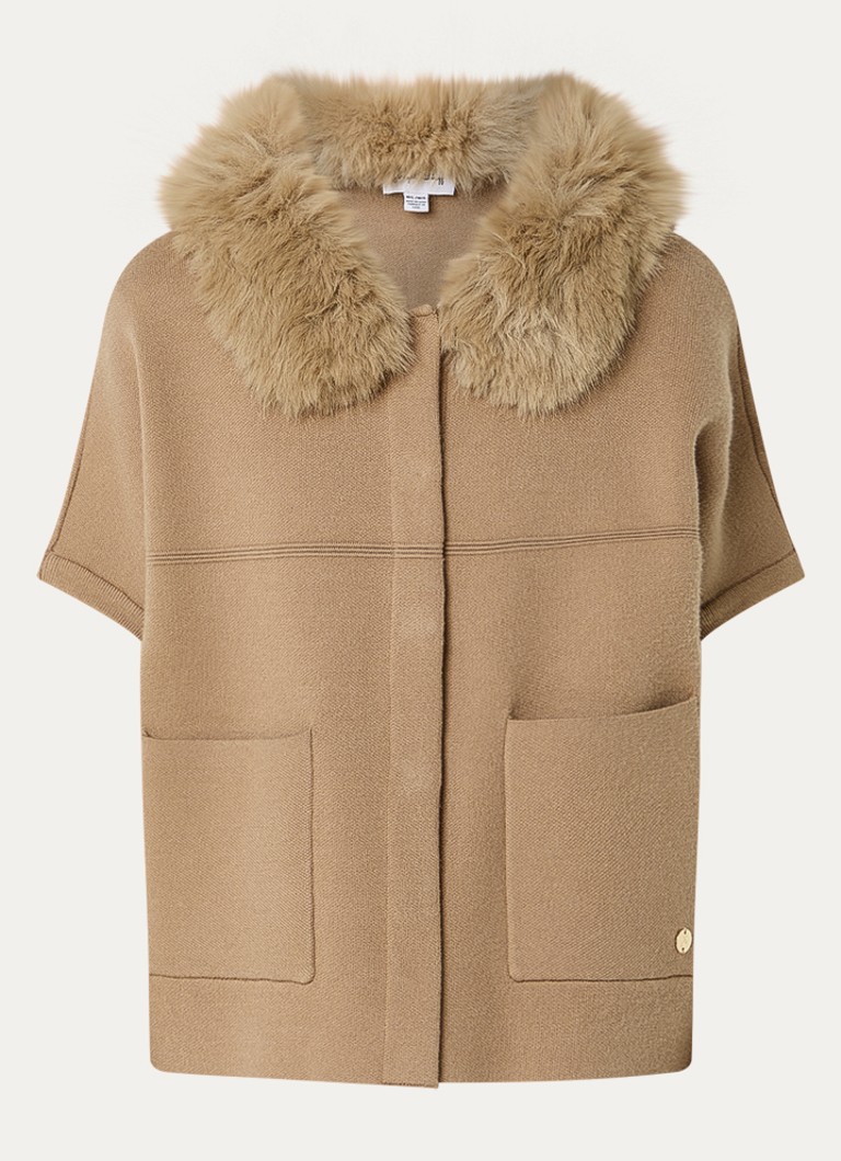 Joseph Ribkoff Dames Fijngebreid vest met opgestikte zakken in de kleur Camel