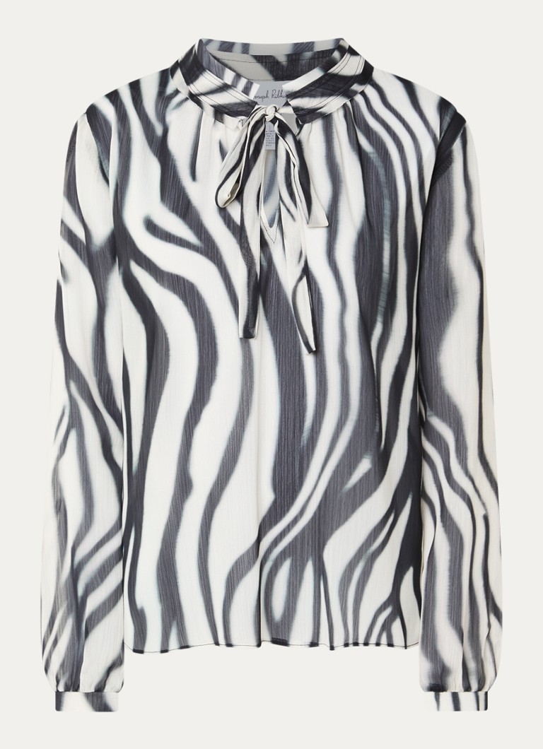 Joseph Ribkoff Dames Semi-transparante tuniek met zebraprint in de kleur Gebroken wit