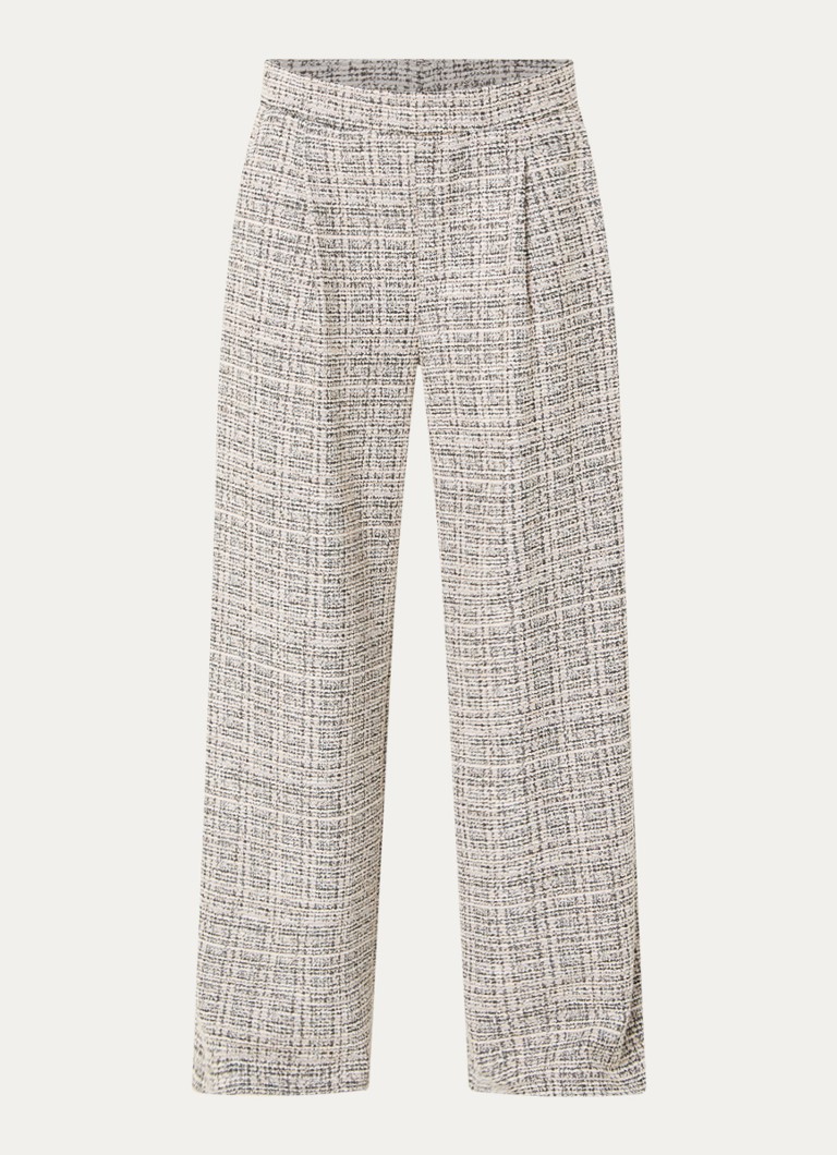 Joseph Ribkoff Dames High waist loose fit pantalon met tweed-look en steekzakken in de kleur Beige