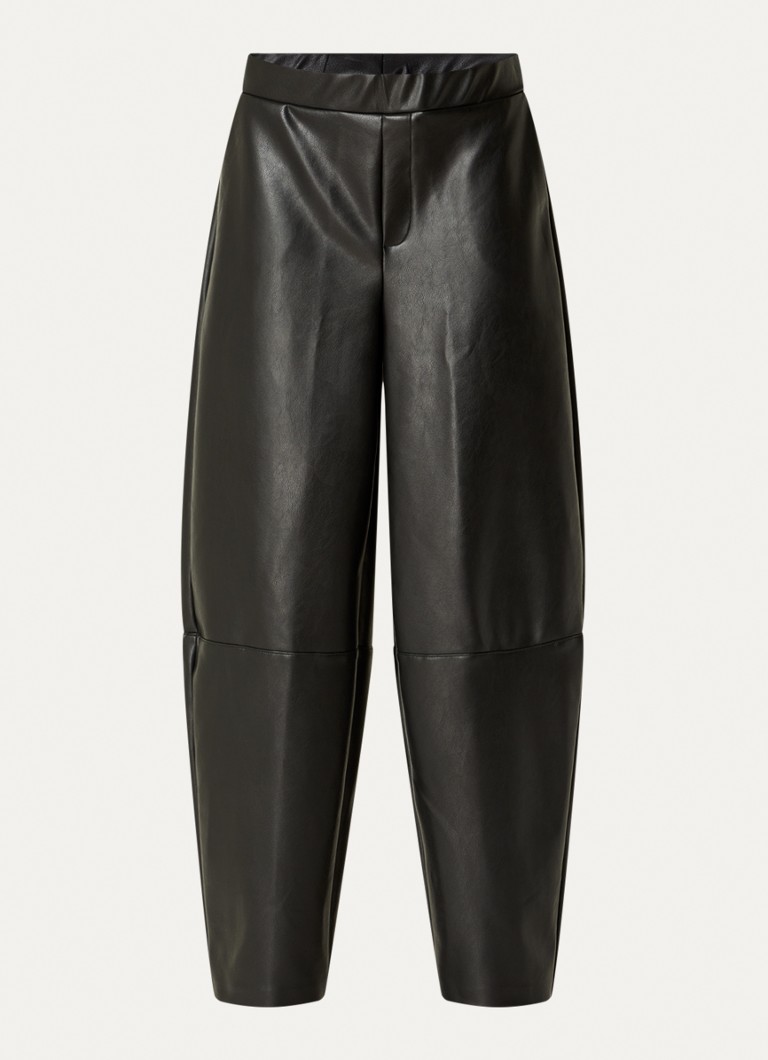 Joseph Ribkoff Dames High waist loose fit broek van imitatieleer met steekzakken in de kleur Zwart
