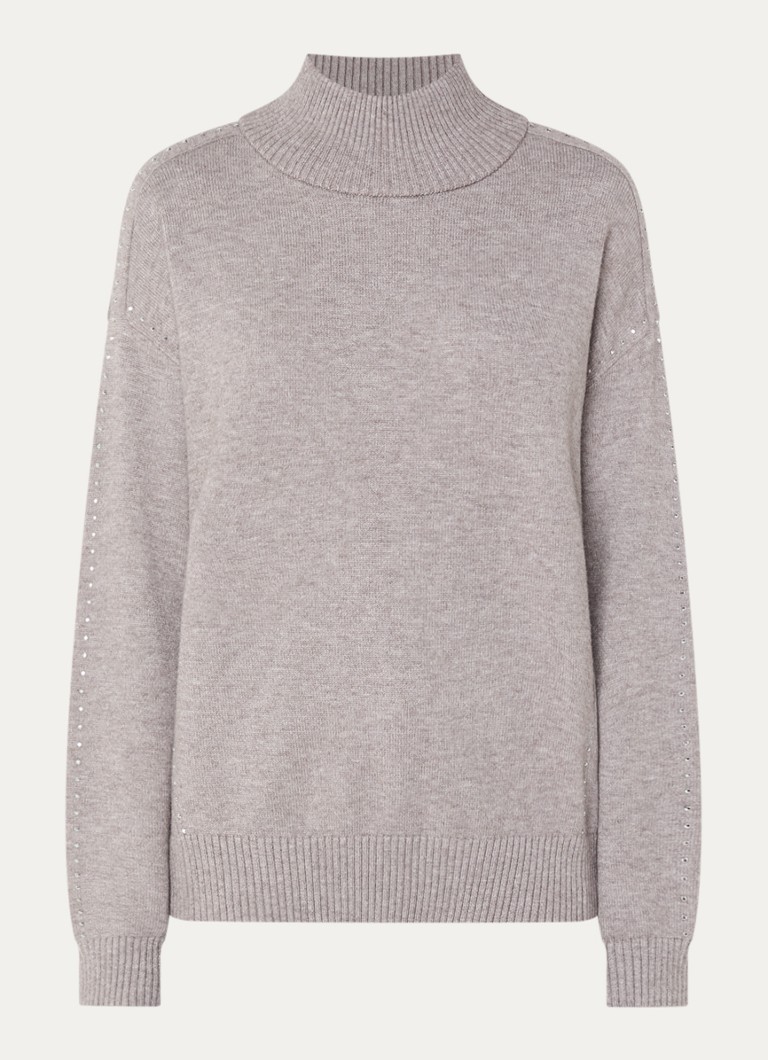 Joseph Ribkoff Dames Fijngebreide trui met strass in de kleur Taupe