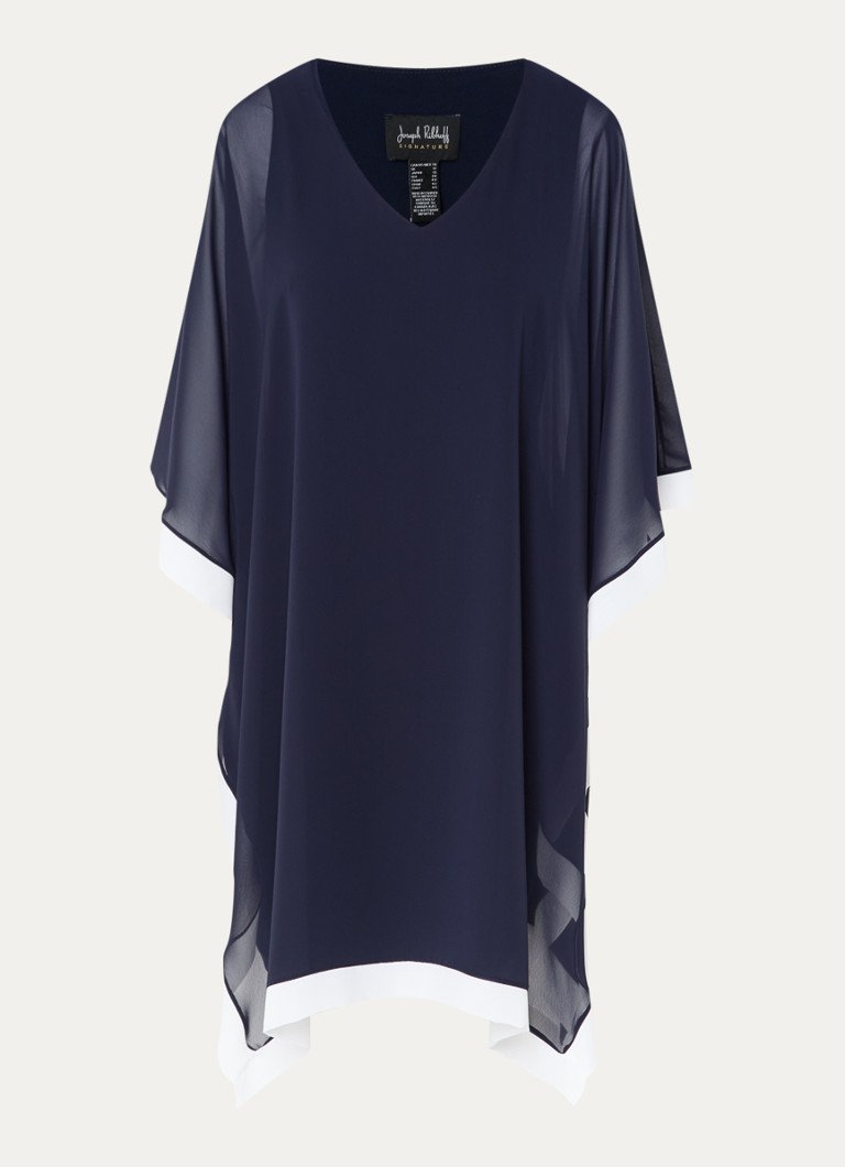 Joseph Ribkoff Dames Semi-transparante mini jurk met V-hals in de kleur Donkerblauw