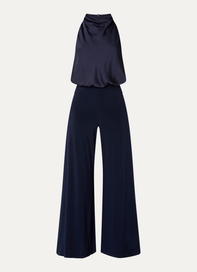 Joseph Ribkoff Dames Wide fit jumpsuit van satijn in de kleur Donkerblauw