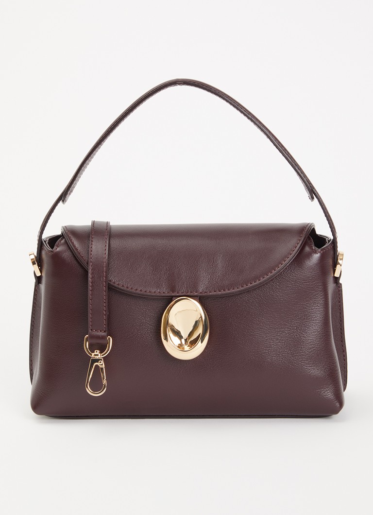 Flattered Dames Gaia Mini handtas van kalfsleer met afneembare schouderriem in de kleur Bordeauxrood, maat: 1SZ