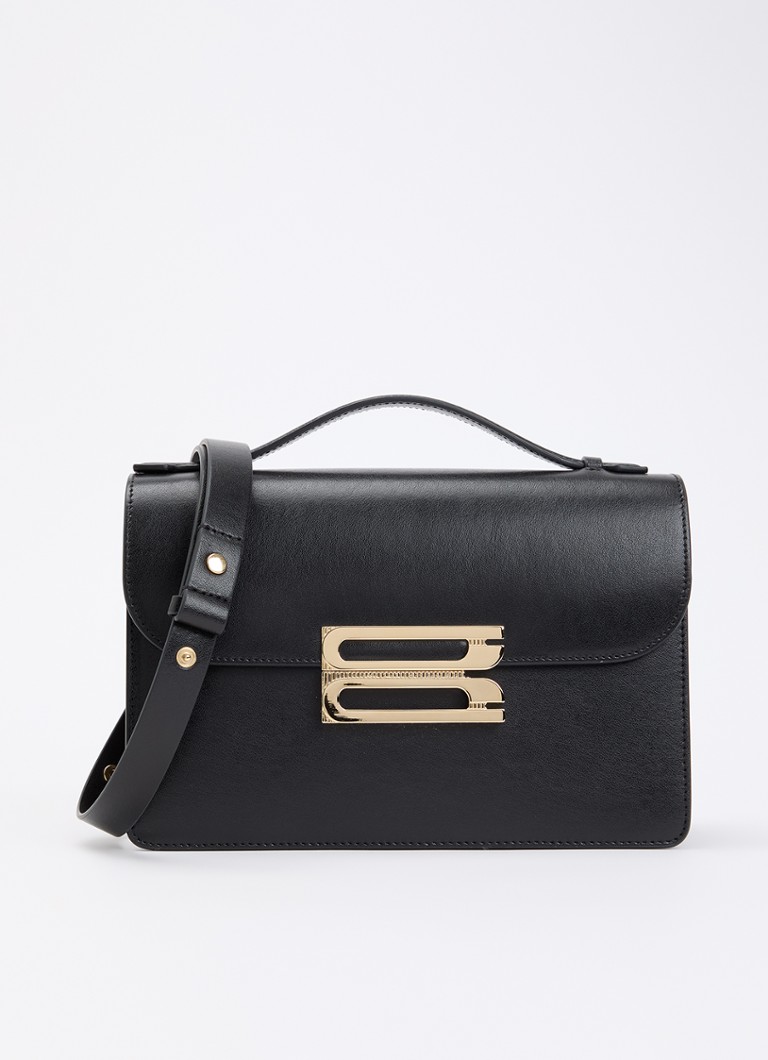 Victoria Beckham Dames Dorian handtas van kalfsleer met afneembare schouderriem in de kleur Zwart, maat: One Size