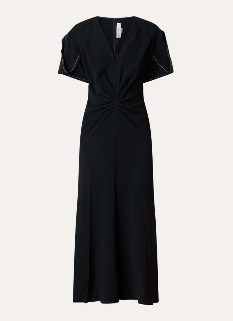 Victoria Beckham Dames Maxi kokerjurk met V-hals in de kleur Zwart, maat: S