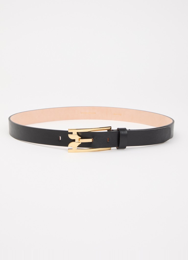 Victoria Beckham Dames Riem van kalfsleer in de kleur Zwart, maat: 90 cm