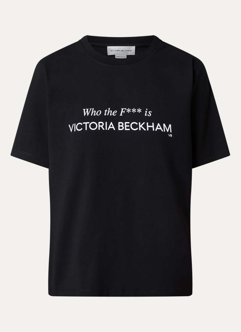 Victoria Beckham Dames T-shirt met print in de kleur Zwart, maat: XS