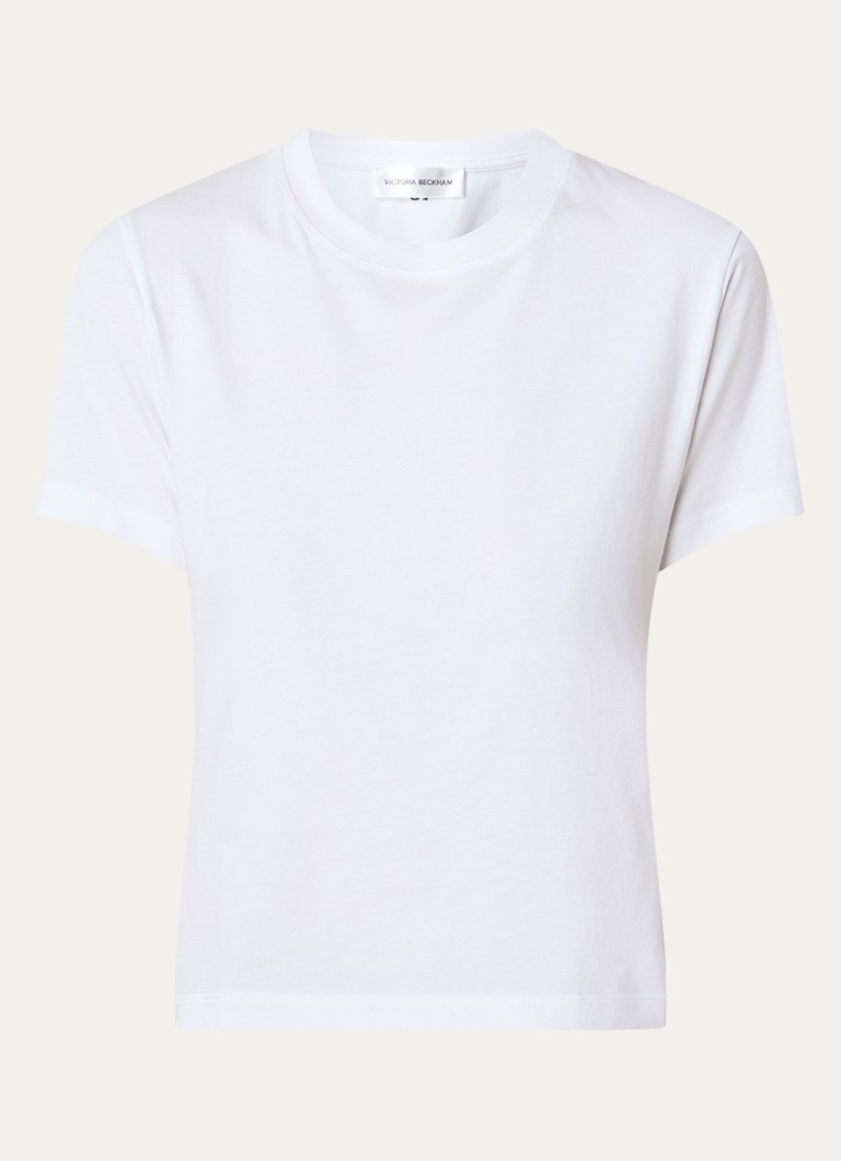 Victoria Beckham Dames Jamie T-shirt met ronde hals in de kleur Wit, maat: S