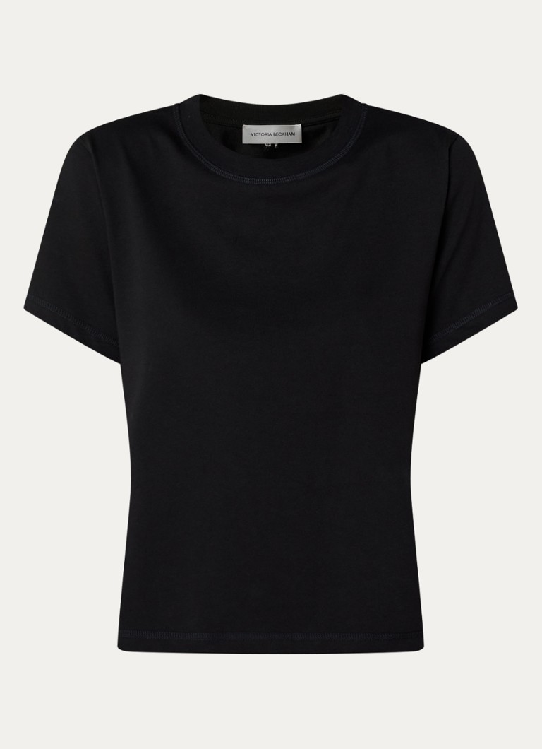 Victoria Beckham Dames Jamie T-shirt met ronde hals in de kleur Zwart, maat: M