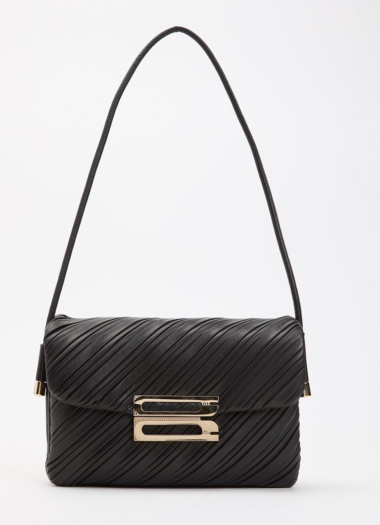 Victoria Beckham Dames Soft Dorian schoudertas van kalfsleer in de kleur Zwart, maat: ONE SIZE