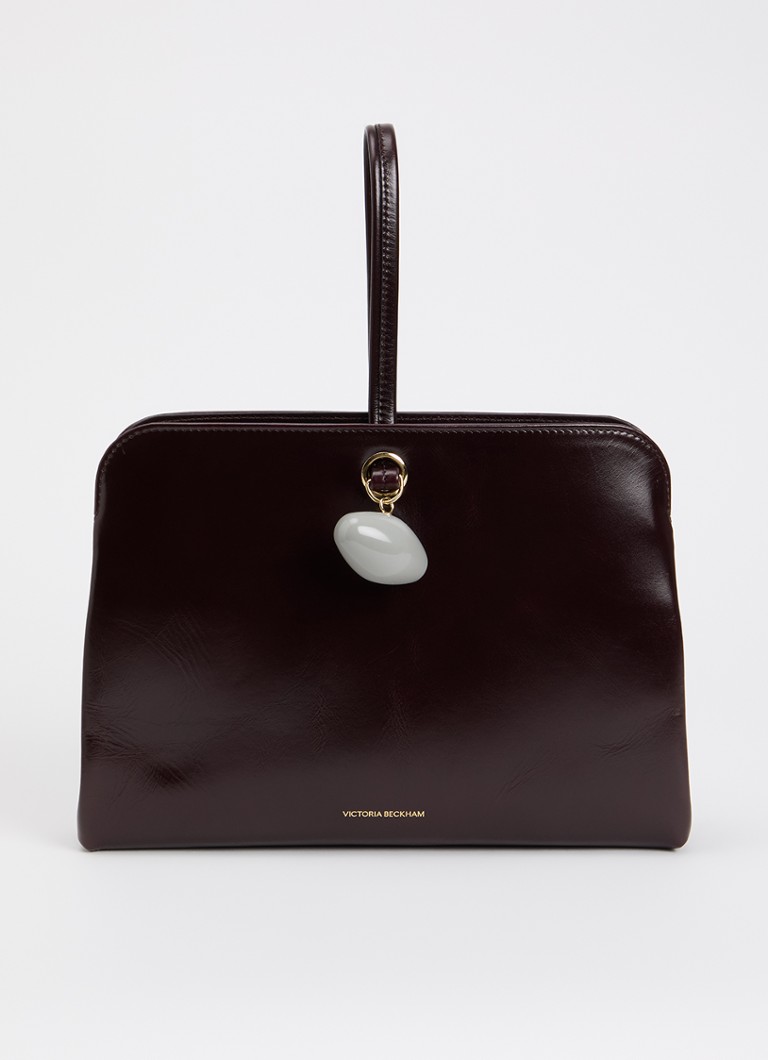 Victoria Beckham Dames Kizette clutch van leer in de kleur Bordeauxrood, maat: ONE SIZE