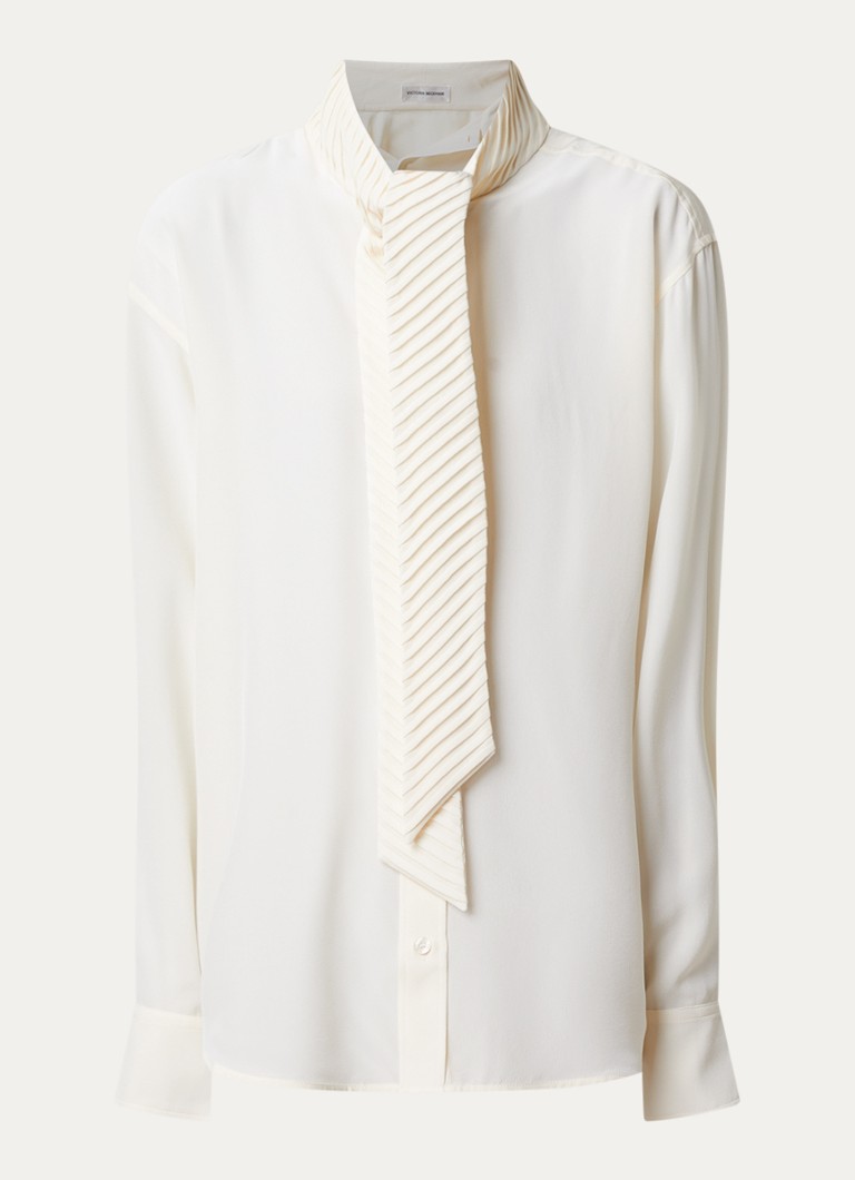Victoria Beckham Dames Blouse met sjaal kraag in de kleur Ivoor, maat: 38