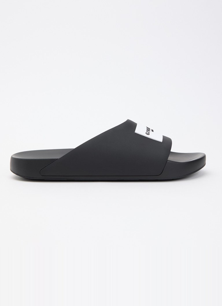 Givenchy Heren Label Slide slipper met logo in de kleur Zwart, maat: 44