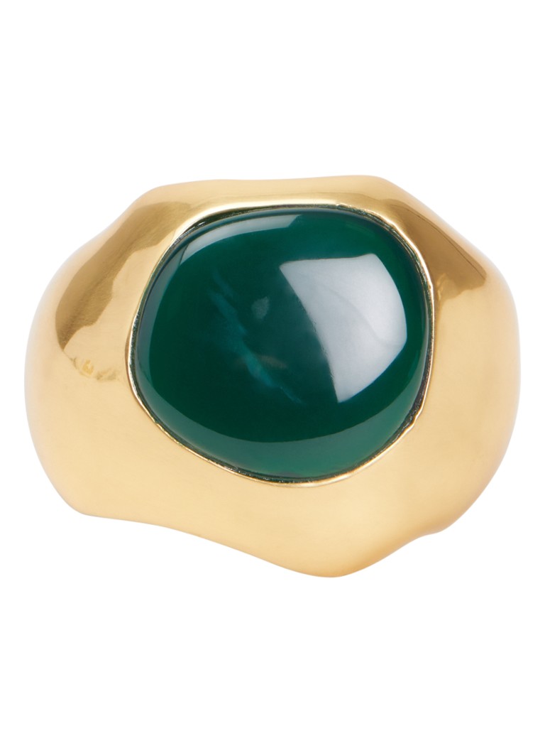 Moliane Dames Bali Green bangle verguld
