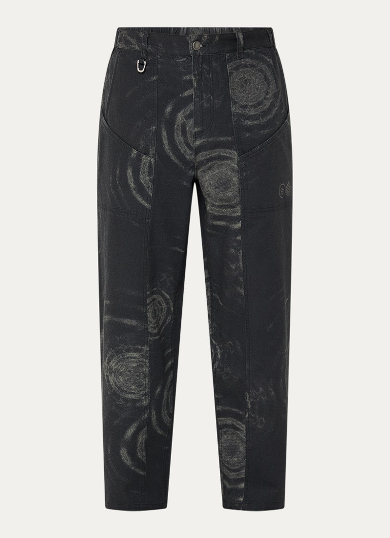 Purple Mountain Observatory Heren Atlas straight fit broek met print in de kleur Antraciet, maat: L