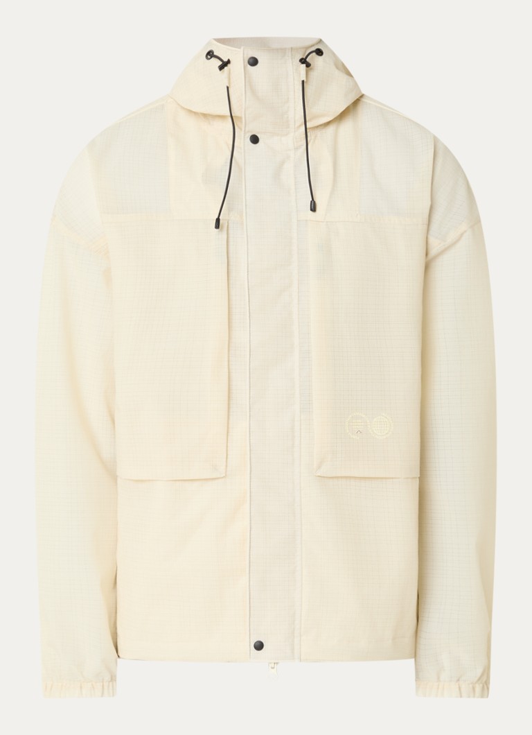 Purple Mountain Observatory Heren Ridge jack met capuchon en ritszakken in de kleur Creme, maat: L