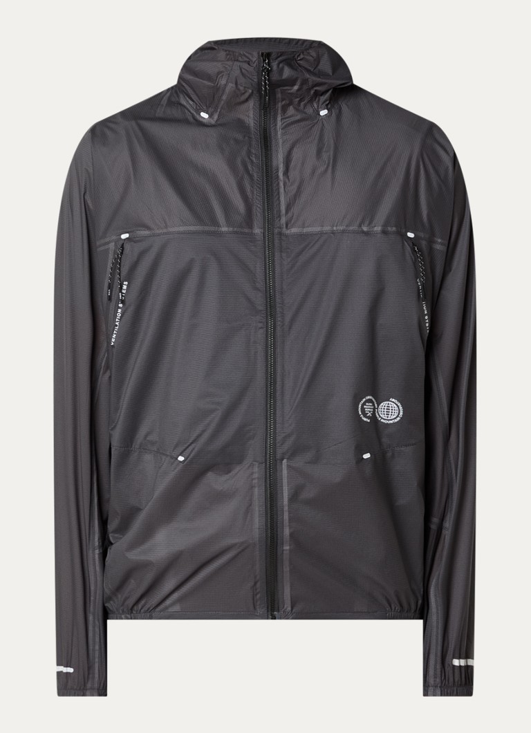 Purple Mountain Observatory Heren Stinger jack met capuchon en ritszakken in de kleur Antraciet, maat: L
