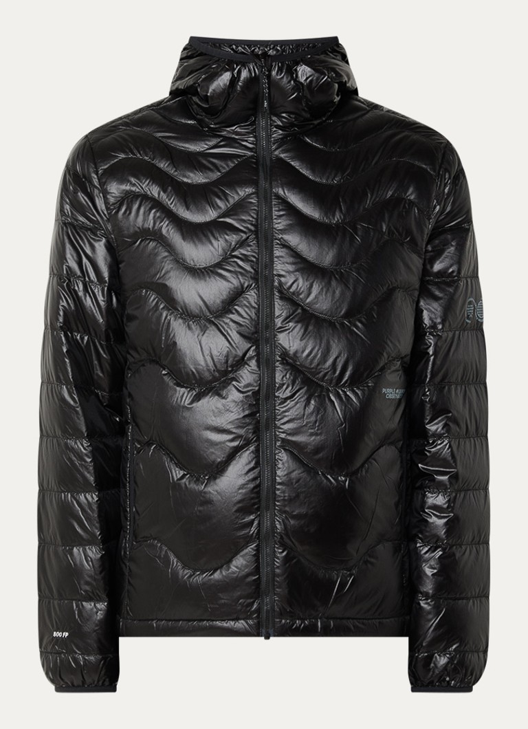 Purple Mountain Observatory Heren Waves puffer jack met donsvulling en steekzakken in de kleur Zwart, maat: L