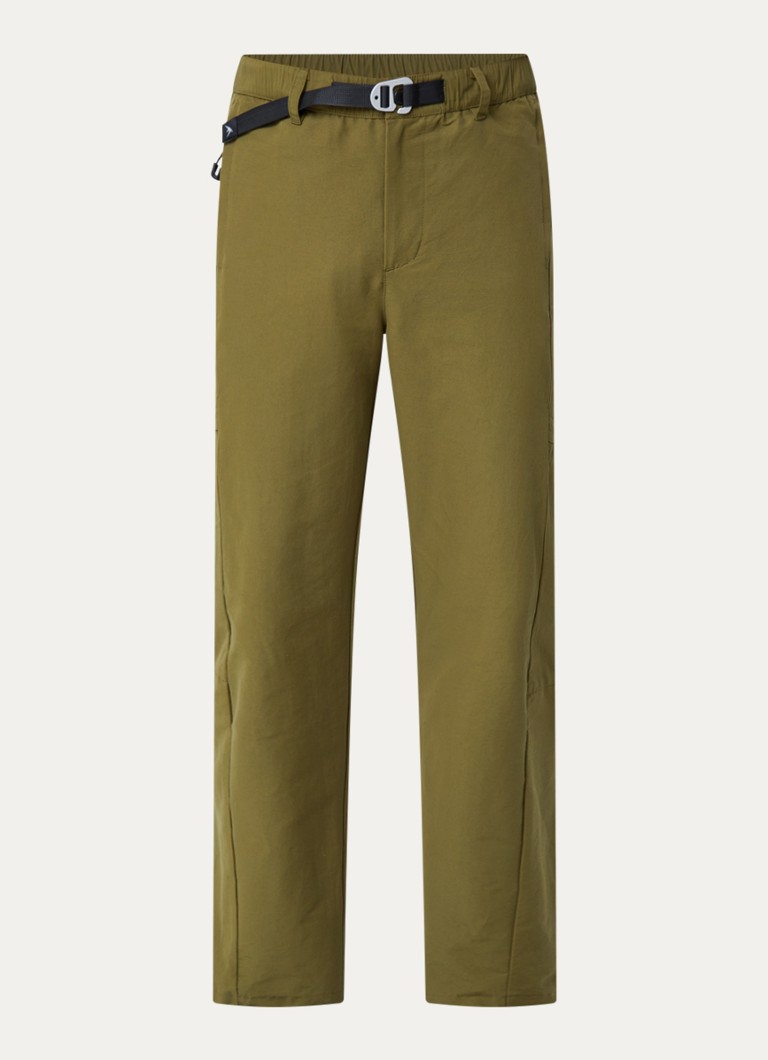 Purple Mountain Observatory Heren Mogul tapered fit broek met ritszakken in de kleur Olijfgroen, maat: L