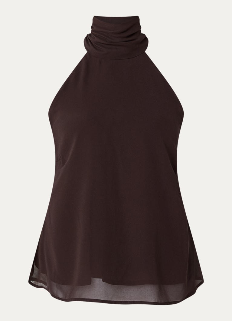 Gestuz Dames Dorah haltertop met gestrikt detail in de kleur Bruin