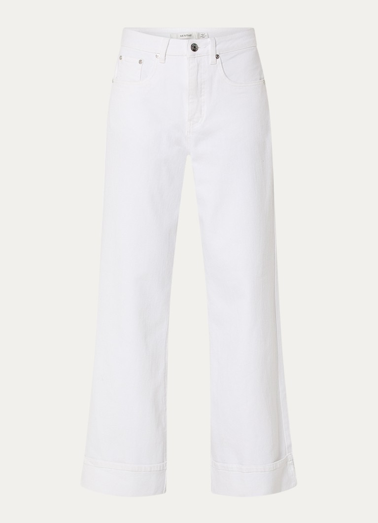 Gestuz Dames Livia high waist loose fit jeans met gekleurde wassing in de kleur Wit