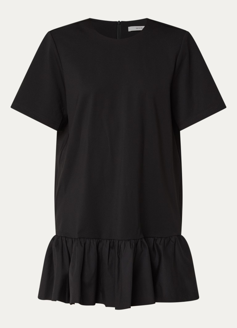 Gestuz Dames Erin mini jurk met peplum in de kleur Zwart