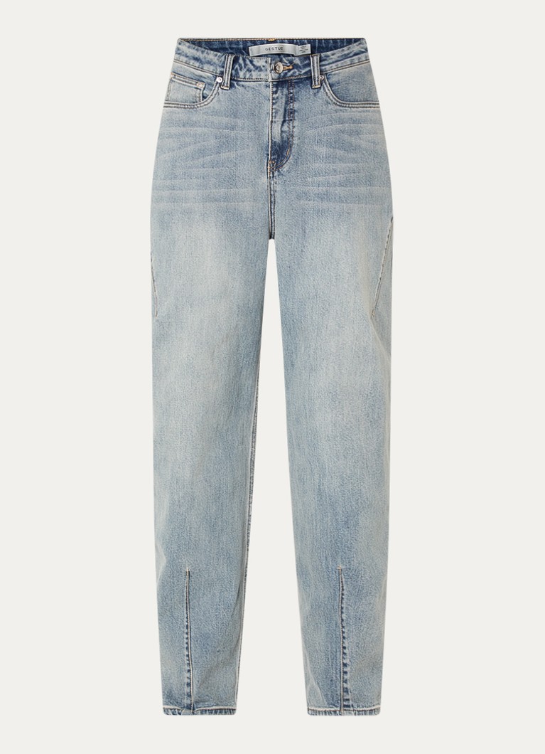 Gestuz Dames Noma high waist loose fit jeans met lichte wassing in de kleur Indigo