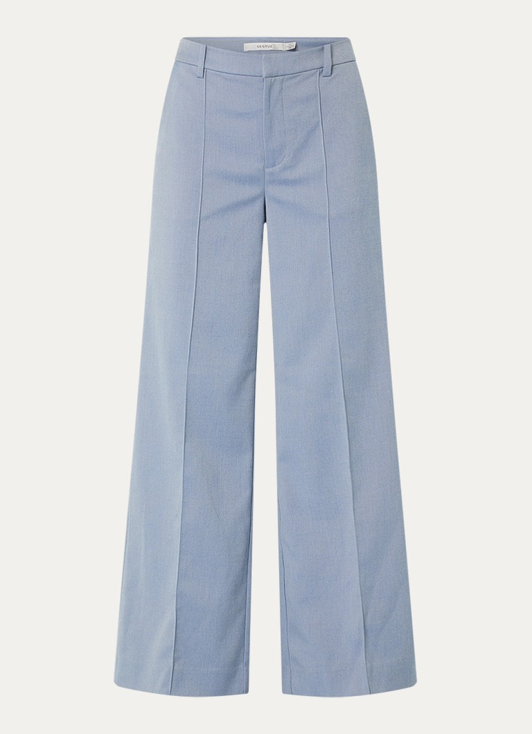 Gestuz Dames Wendi high waist flared fit pantalon met steekzakken in de kleur Blauwgrijs