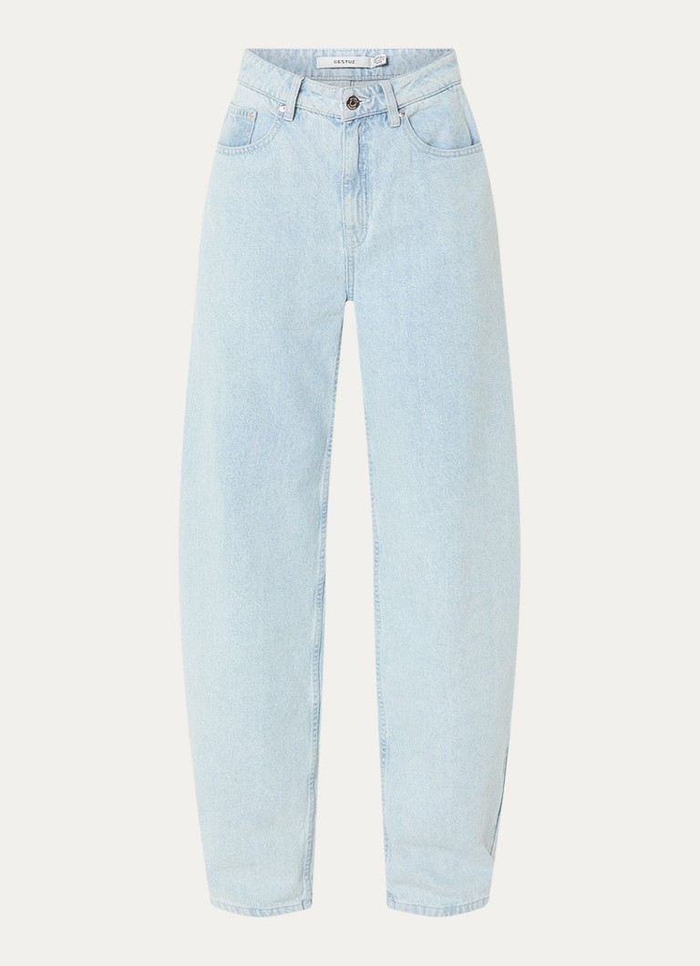 Gestuz Dames GZparwana high waist balloon fit jeans met lichte wassing in de kleur Lichtblauw