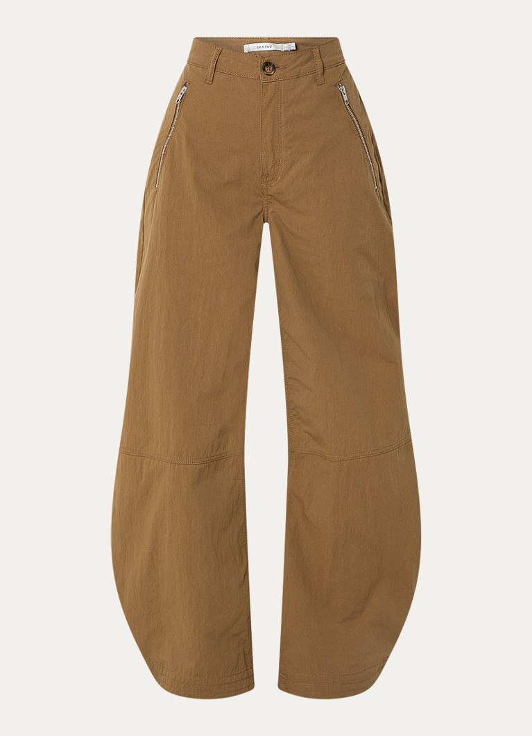 Gestuz Dames GZzandaya high waist balloon fit broek met ritszakken in de kleur Bruin