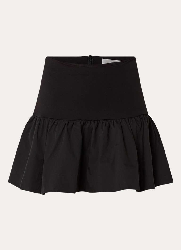 Gestuz Dames Erin mini rok met plooidetail in de kleur Zwart