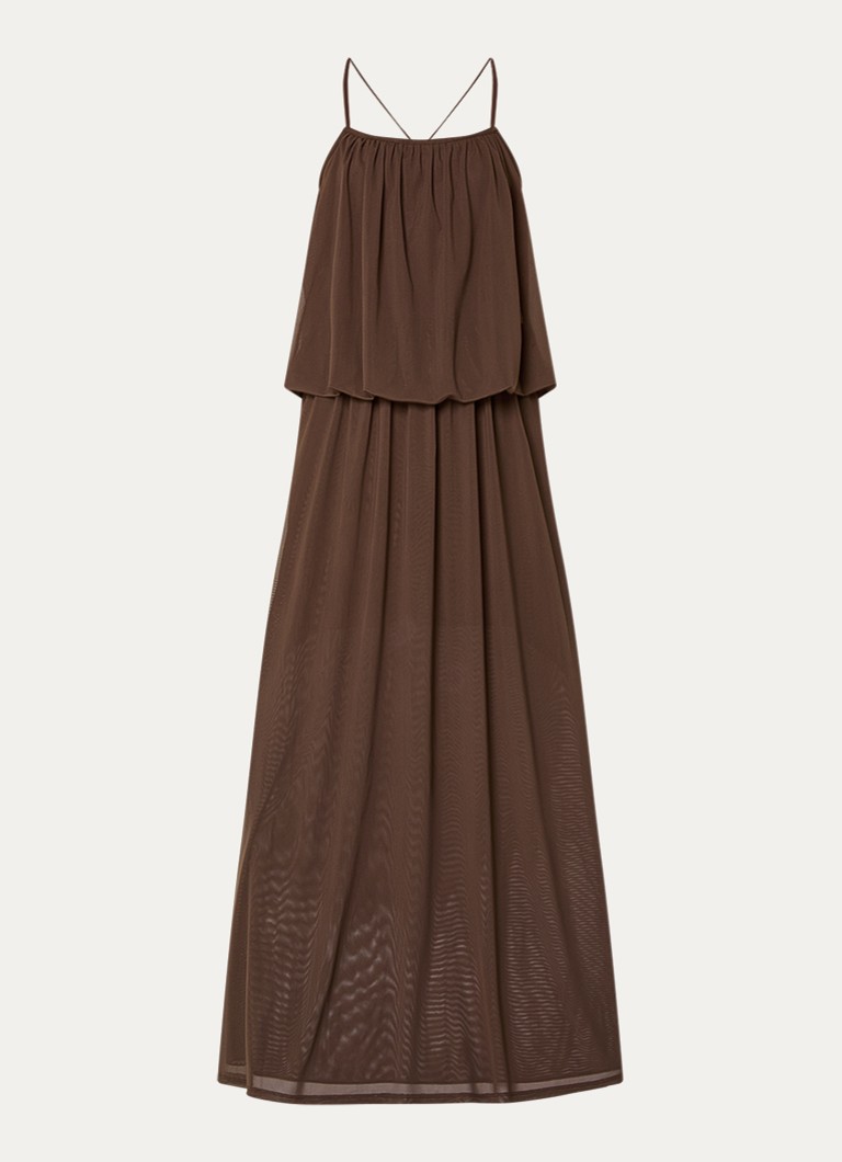 Gestuz Dames Samera maxi jurk in de kleur Hazelnootbruin