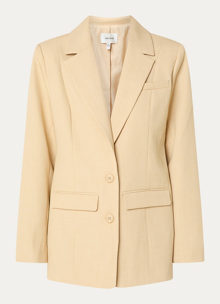 Gestuz Dames GZstacy blazer met schoudervulling en klepzakken in de kleur Beige