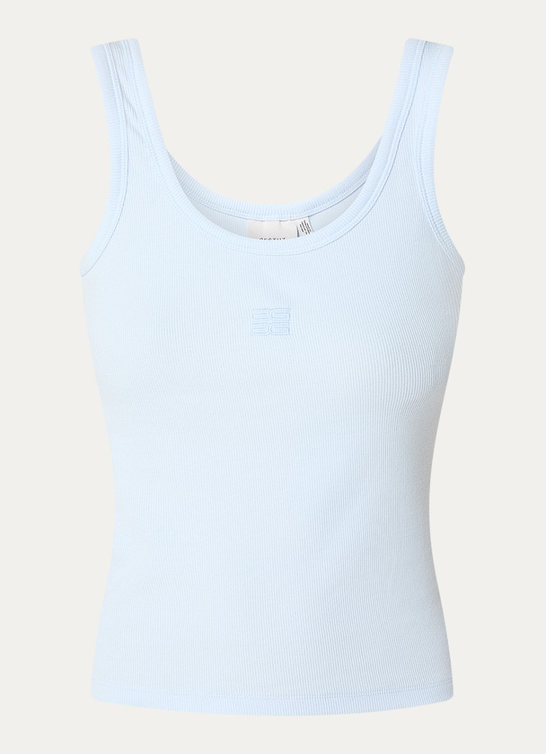 Gestuz Dames GZdrew tanktop met logoborduring in de kleur Lichtblauw